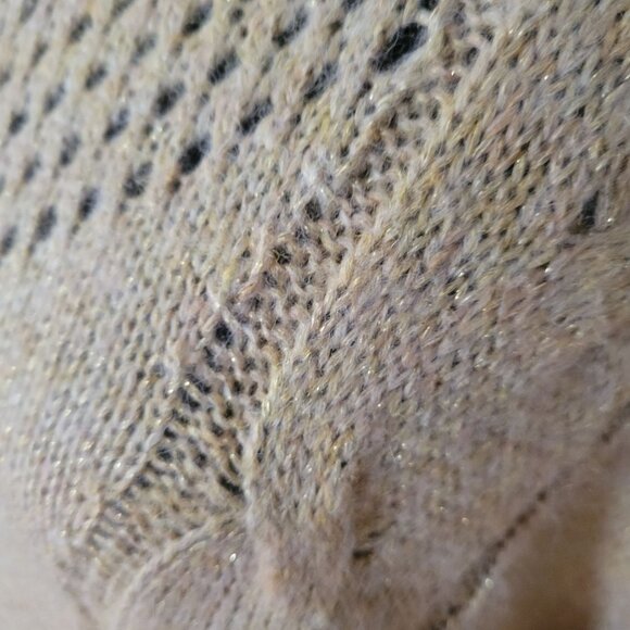 Lauren Conrad Womens Medium Beige Cable Knit Sweater With Metallic Accents - Picture 3 of 6